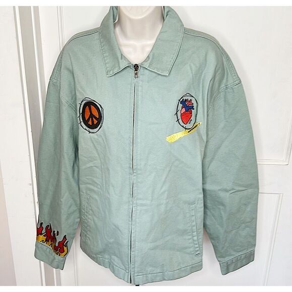 Forever 21 x Ron Bass We Are The chosen Ones Jacket Green Size Medium New - Picture 2 of 7